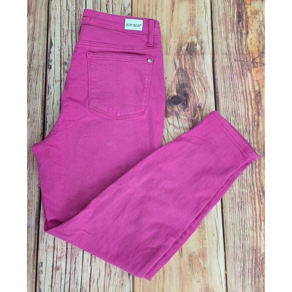 Judy Blue Womens High Rise Skinny Jeans 11/30 Fuchsia 32x28 - Picture 3 of 9